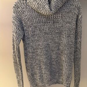 Cozy Knit Turtleneck Sweater in Black and White